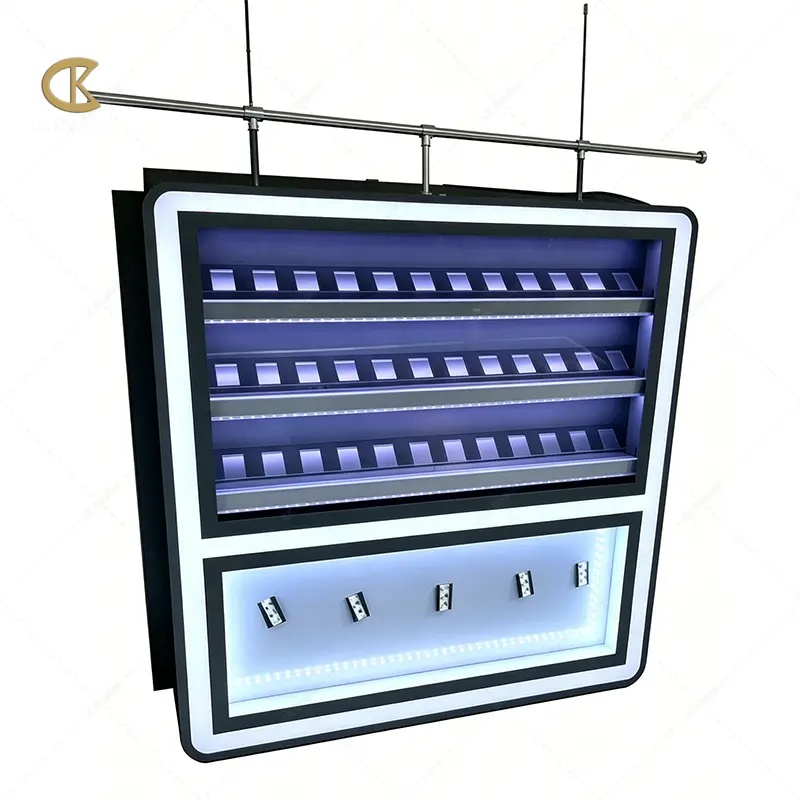 Factory Custom Cigarette Cabinet Overhead Cigarette Display Rack With LED Light For Convenience Store suppliers
